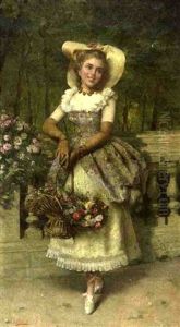 An Elegant Lady In The Park by Pompeo Massani