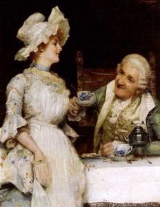 Parchen Beim Kaffee by Pompeo Massani