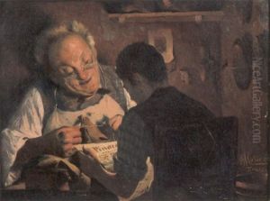 La Lettura Del Giornale by Pompeo Massani
