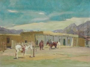 Kit Carson House In Taos by Oscar Edmund Berninghaus