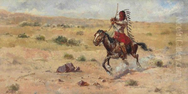 Indian Riding At Full Gallup - view 1