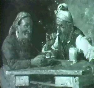 An Elderly Couple Enjoying A Snack