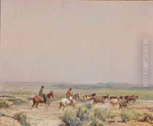 Valley Of The Wild Horses by Oscar Edmund Berninghaus