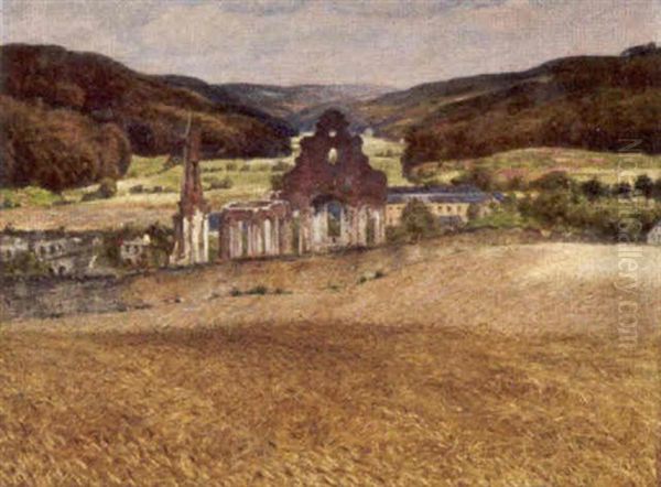 Blick Uber Reife Kornfelder Auf Kloster. Himerod In Der Eifel - view 1