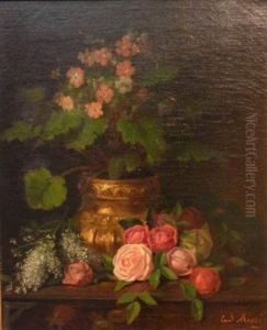 Bouquet De Fleurs Sur Entablement by Emmanuel Masse
