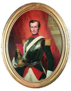 Bildnis Eines Offiziers Der Napoleonischen Armee Vor Einem Roten Vorhang by Emmanuel Masse