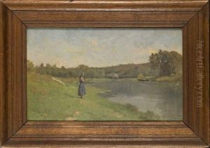Bord De Seine by Jean Eugene Julien Masse
