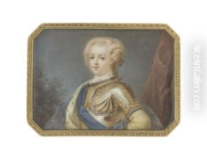 Louis Xv (1710-1774), King Of France And Navarre (1715-1774), Wearing Suit Of Armour With Blue Lining To His Collar And Gardbrace, White Stock And Lace Cravat