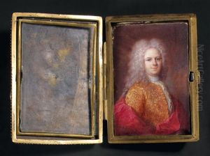 Portrait D'un Homme De Qualite En Habit De Soie Or Et Cape Rouge
