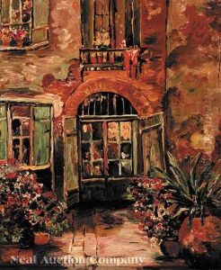 French Quarter Courtyard by Julie M. Massie