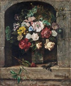 Bouquet De Fleurs Dans Une Niche