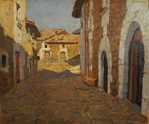 Effet De Lumiere Dans Une Ruelle D'un Village Basque by Georges Masson