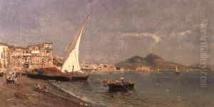 The Bay Of Naples by Egisto Massoni