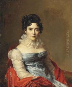 Portrait Of A Lady, Half-length, In A Blue Dress And Ruff