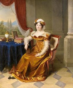 Portrait Of Lady (madame Masbou?) by Firmin Massot