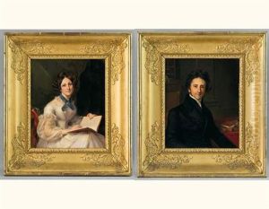 Portrait D'alphonse Marie Ferdinand Nicole-du Pan (+ Portrait De Louise Petronille Nicole-du Pan; Pair)