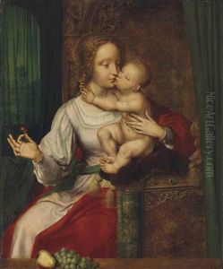 The Madonna Of The Cherries by Quentin Massys the Elder