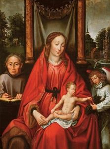 Vierge A L'enfant Avec Saint Francois Et Un Ange