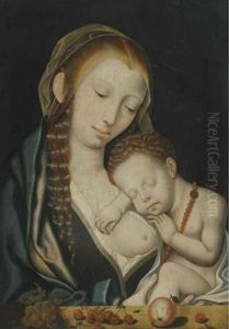 Madonna And Child Seated Before A Ledge Madonna And Child Seated Before A Ledge