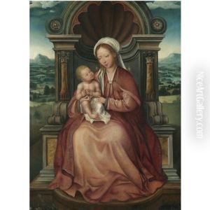 The Virgin And Child Enthroned by Quentin Massys the Elder