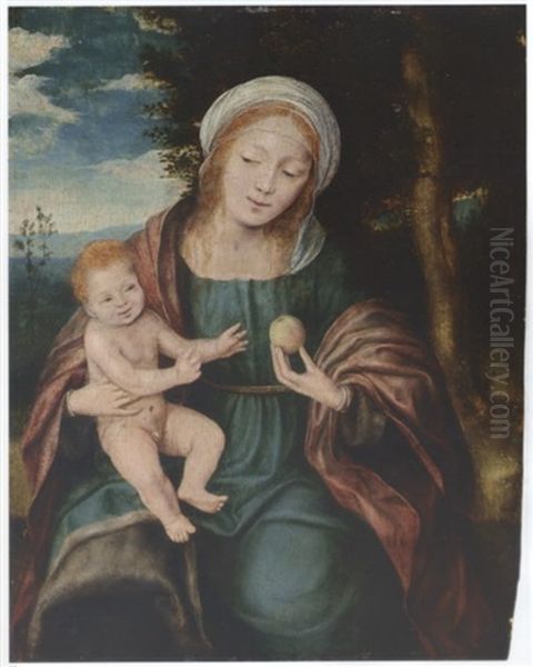 The Virgin And Child In A Landscape Setting, With The Virgin Holding An Apple - view 1
