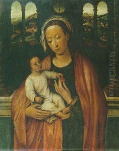 Vierge A L'enfant Devant Un Paysage Vierge A L'enfant Devant Un Paysage