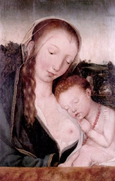 The Madonna And Child, Seated, A Landscape Beyond - view 1
