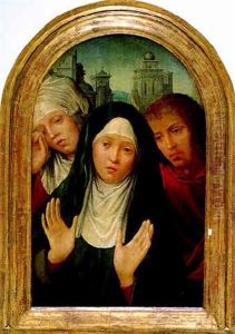 Beweinung Christi, Maria In Der Mitte Wird Flankiert Von Johannes Und Magdalena by Quentin Massys the Elder