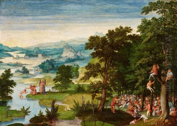 River Landscape With The Baptism Of Christ And Saint John Preaching - view 1