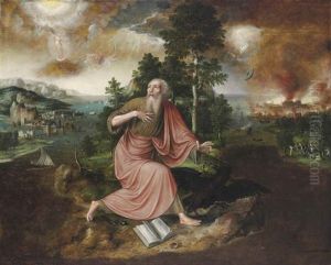 Saint John The Evangelist's Vision Of The Apocalypse On The Island Of Patmos by Jan Massys