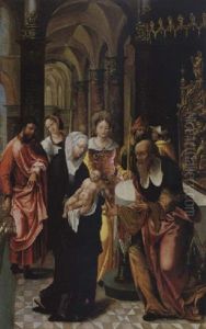 Die Darbringung Im Tempel by Jan Massys