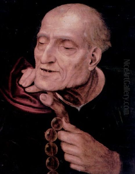 An Old Man Holding A Rosary - view 1