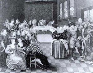 Festlich Hochzeitsgesellschaft Um Tafel
