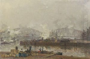 Vue Sur Un Port by Johan Hendrik van Mastenbroek