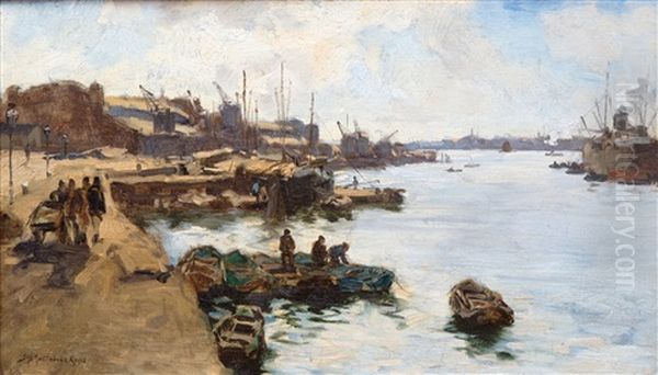 Roeibooten / Rowing Boats In The Rhine Harbour, Rotterdam - view 1