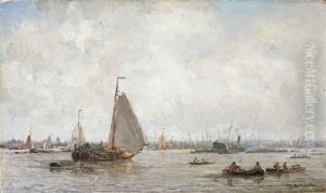 A View Of Rotterdam by Johan Hendrik van Mastenbroek