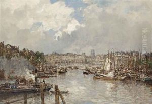 A View Of The Leuvehaven And The Vischmarkt, With The Laurenskerk Beyond, Rotterdam