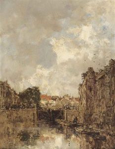 Sluisje by Johan Hendrik van Mastenbroek