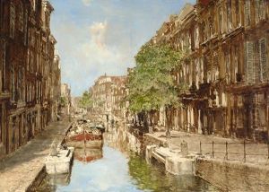 The Delftsche Vaart In Rotterdam by Johan Hendrik van Mastenbroek