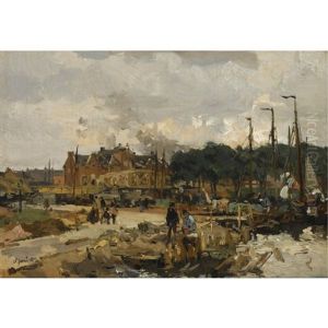 A View Of Amsterdam by Johan Hendrik van Mastenbroek