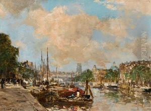 The Leuvehaven, Rotterdam by Johan Hendrik van Mastenbroek