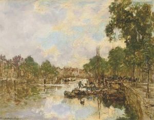 Binnenhaven: Rotterdam Harbour by Johan Hendrik van Mastenbroek