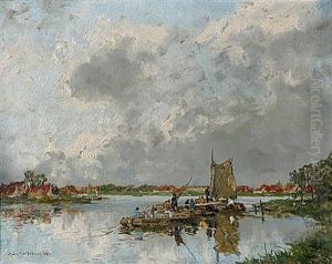 Boats Going Under Sail by Johan Hendrik van Mastenbroek