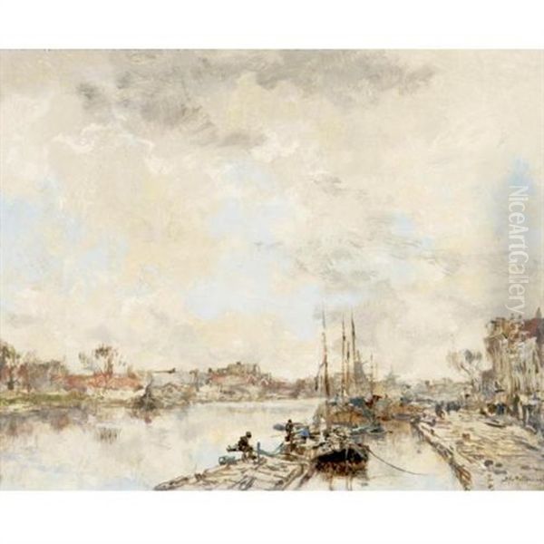 Barges On The River - view 1