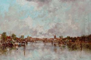 A Canal Scene At Dusk, Rotterdam