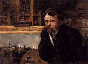 A Selfportrait In The Studio by Johan Hendrik van Mastenbroek