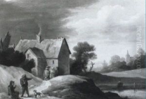 Peasants Resting On A Sandy Road By A Farm Peasants Resting On A Sandy Road By A Farm