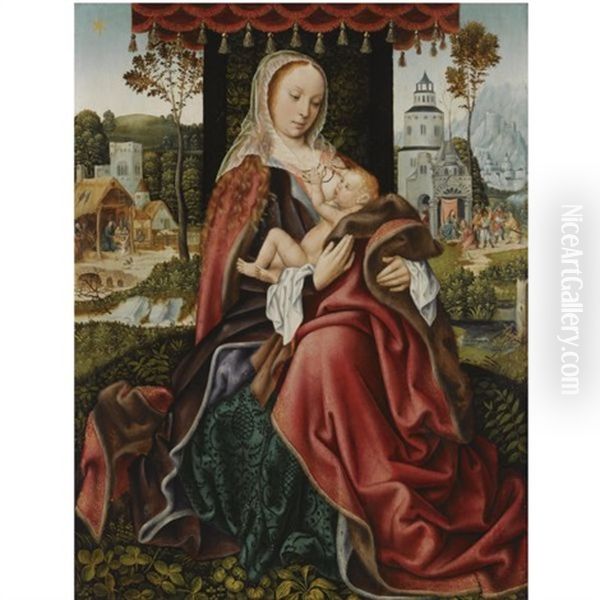 The Virgin And Child In A Landscape Setting, With The Nativity And The Adoration Of The Magi In The Background - view 1