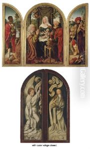 The Adoration Of The Magi, The Annunciation (triptych) by Master Of Frankfurt