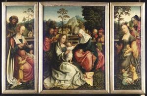 The Holy Kinship (triptych) by Master Of Frankfurt